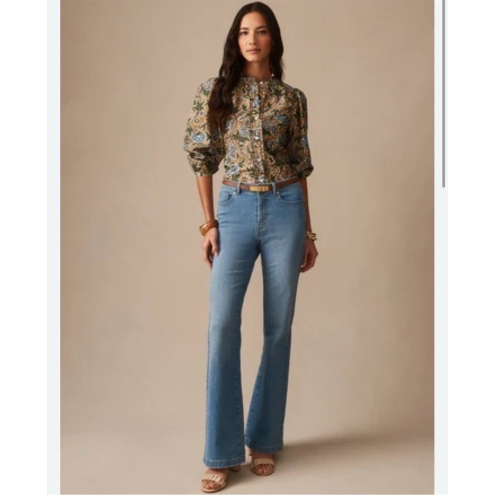 J. McLaughlin Domino Jeans Womens Size 8 Light Wash High Rise Flare